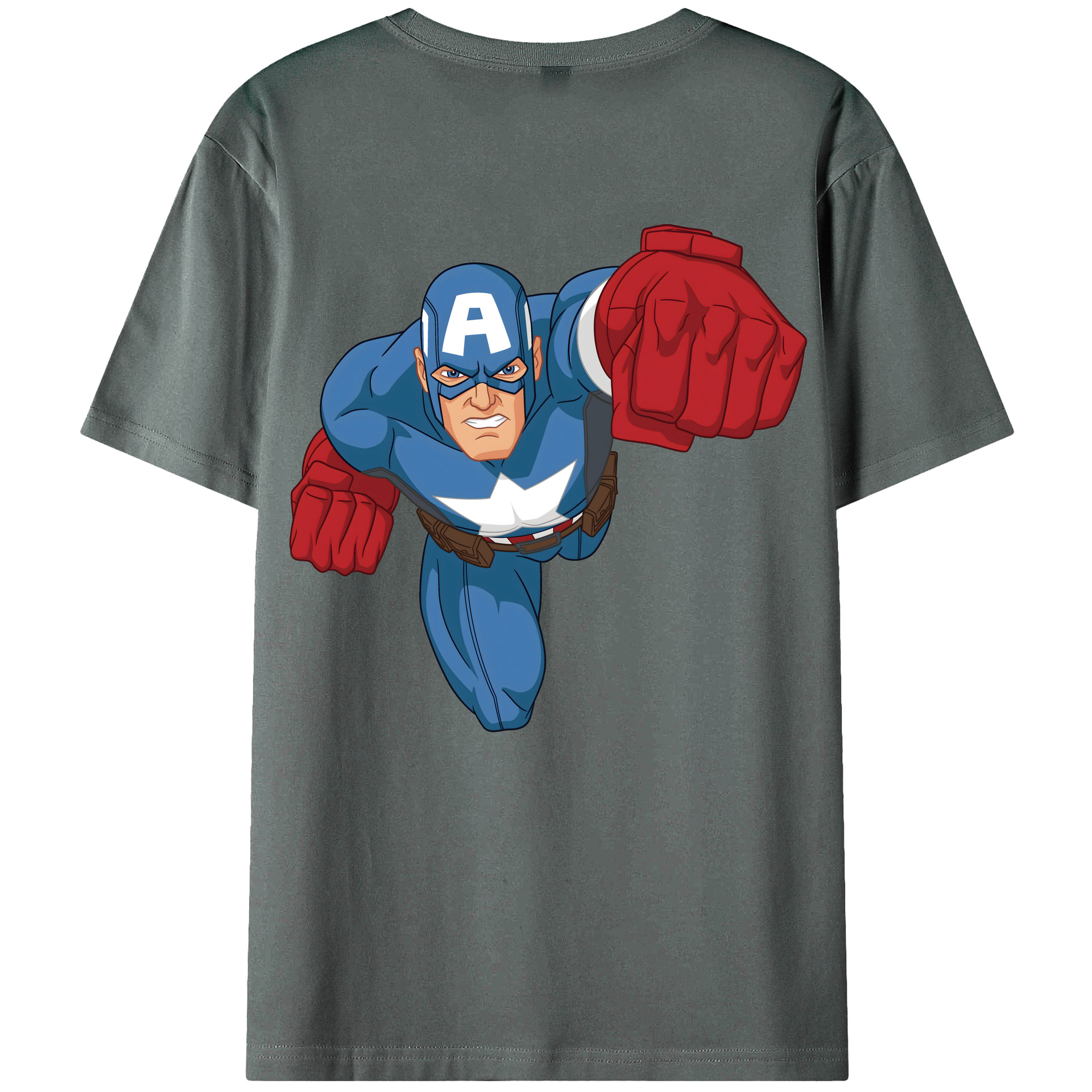 （画像用） アベンジャーズ The Avengers 綿100％ メンズ半袖Tシャツ（バックプリント） 通気性
